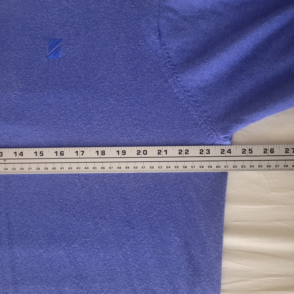 Peter Millar Mens XL Luxury Blend Cotton Cashmere 1/4 Zip Periwinkle Preppy Golf